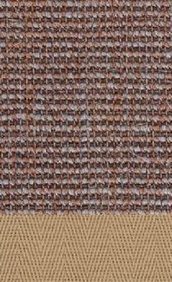 Sisal Salvador rosenholz 012 tæppe med kantbånd i beige 002